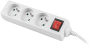lanberg 3 sockets french with circuit breaker quality grade copper cable power strip 3m white photo