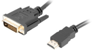 lanberg dual link with gold plated 4k connectors hdmim dvi dm24 1 cable 3m black photo