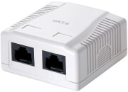 logilink np0072 cat6 wall outlet 2x rj45 utp pure white photo