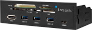 logilink ua0341 525 multifunction front panel with 6 way card reader photo