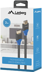 lanberg hdmi m m v20 cable 3m 4k cu black box photo