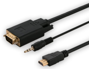 savio cl 104 hdmi to vga m m audio converter cable 18m black photo