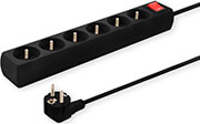 savio lz 04 power strip with anti surge protection 6 way 5m black photo