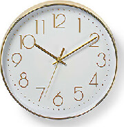 nedis clwa015pc30gd wall clock 300mm gold white photo