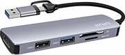 4smarts 5in1 universal mulitport usb hub space grey photo