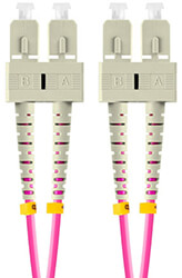 lanberg fiber optic patchcord mm sc upc sc upc duplex lszh om4 50 125 30mm 5m violet photo