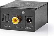 nedis acon2510bk digital audio converter 1 way connection input 1x digital rca 1x toslink black photo