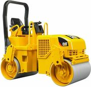 bruder cat tandem vibration roller yellow black photo