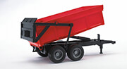 bruder tub tilt trailer with automatic back panel red black photo