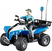 bruder police quad with policewoman and equipment blue white photo