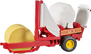 bruder bale wrapper with ocher brown and black round bales photo