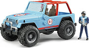 bruder jeep cross country racer with racing driver blue photo