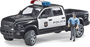 bruder ram 2500 police pickup black white incl police officer photo