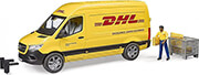 bruder mb sprinter dhl with driver yellow photo