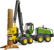 bruder john deere 1270g harvester green black including tree trunk photo