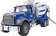 bruder mack granite concrete mixer truck blue white photo