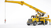 bruder mack granite liebherr crane truck yellow gray photo