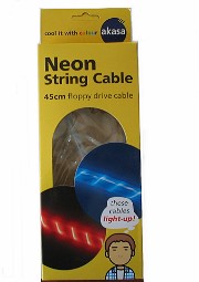 akasa fd 45 ns round floppy cable 45cm neon string blue photo