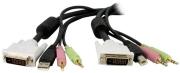 startech 4 in 1 usb dual link dvi d kvm switch cable w audio microphone 18m photo