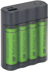 fortistis mpatarion power bank 2in1 x411 4 rechargeable batteries r6 aa 2600ma gp photo