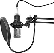 media tech studio and streaming microphone kit mt397s silver photo