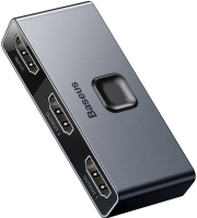 baseus matrix hdmi switcher 4k 2 in 1 space grey photo