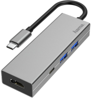 hama 200107 usb c hub multiport 4 ports 2 x usb a usb c hdmi silver photo