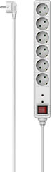 hama 223155 power strip 6 way overvoltage protection switch 3 m white photo