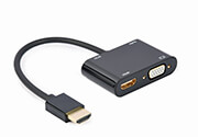 gembird a hdmim hdmifvgaf 01 hdmi male to hdmi female vga female audio adapter cable black photo