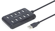 gembird uhb u2p10p 01 10 port usb 20 hub black photo