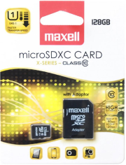 maxell x series 128gb micro sdxc class 10 adapter photo