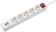 hama 137350 usb 34a power strip 5 way white 14m photo