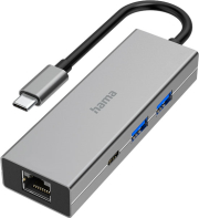 hama 200108 usb c hub multiport 4 ports 2 x usb a usb c lan ethernet photo