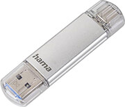 hama 181075 c laeta 256gb usb 31 flash drive type c type a 70 mb s silver photo