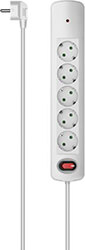 hama 223054 power strip 5 way surge voltage protection switch wall mounting 15 m white photo
