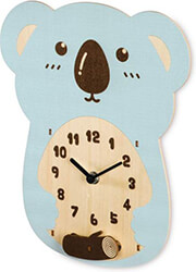 hama 186398 koala children s wall clock quiet wood photo