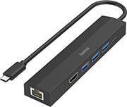 hama 200144 usb c hub multiport 6 ports 3 x usb a usb c pd hdmi lan ethernet photo