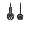 nedis cegl10000bk100 power cable plug with earth contact male iec 320 c13 angled 100m black photo