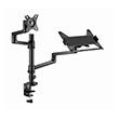 gembird desk mounted adjustable monitor arm with notebook tray photo