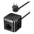 baseus powercombo cube power strip 3x electrical 2x usb 2x type c 30w 15m black photo