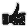 nextime clock 3072zw thumbs up 405x41cm wall black silver photo