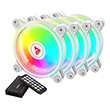 savio fan 01 set of argb white fans with controller and remote control photo