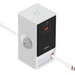 baseus charging station powercombo tower 65w usb 2x type c 2 power sockets 15m white photo