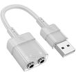 hoco ls37 external sound card 2 x jack 35mm grey photo