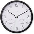 hama santorini wall clock no ticking w thermo hygrometer f30cm black photo