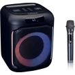 lenco pa 101bk party speaker 100w me bluetooth asyrmato mikrofono kai fotismo led photo