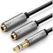 ugreen 35mm to 2 x 35mm audio splitter adapter av123 2in1 02m grey photo
