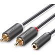 ugreen 35mm to 2 x rca audio cable av102 1m grey photo