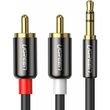 ugreen 35mm to 2 x rca audio cable av102 5m grey photo