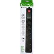 lamtech 6way surge protector with 2xusb 6xschuko black 15m lam111955 photo